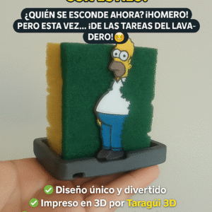 Porta Esponja Homero Simpson en el Arbusto | Soporte 3D Divertido para Cocina